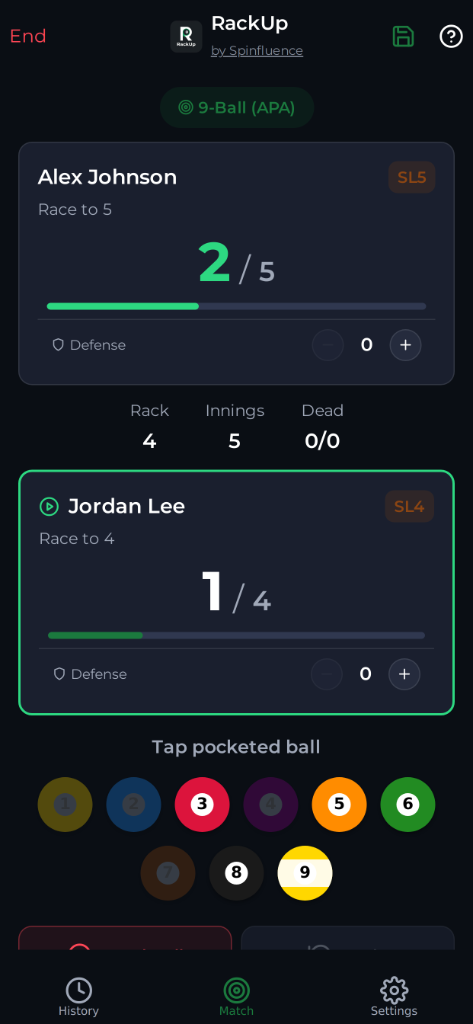 RackUp live match scoring